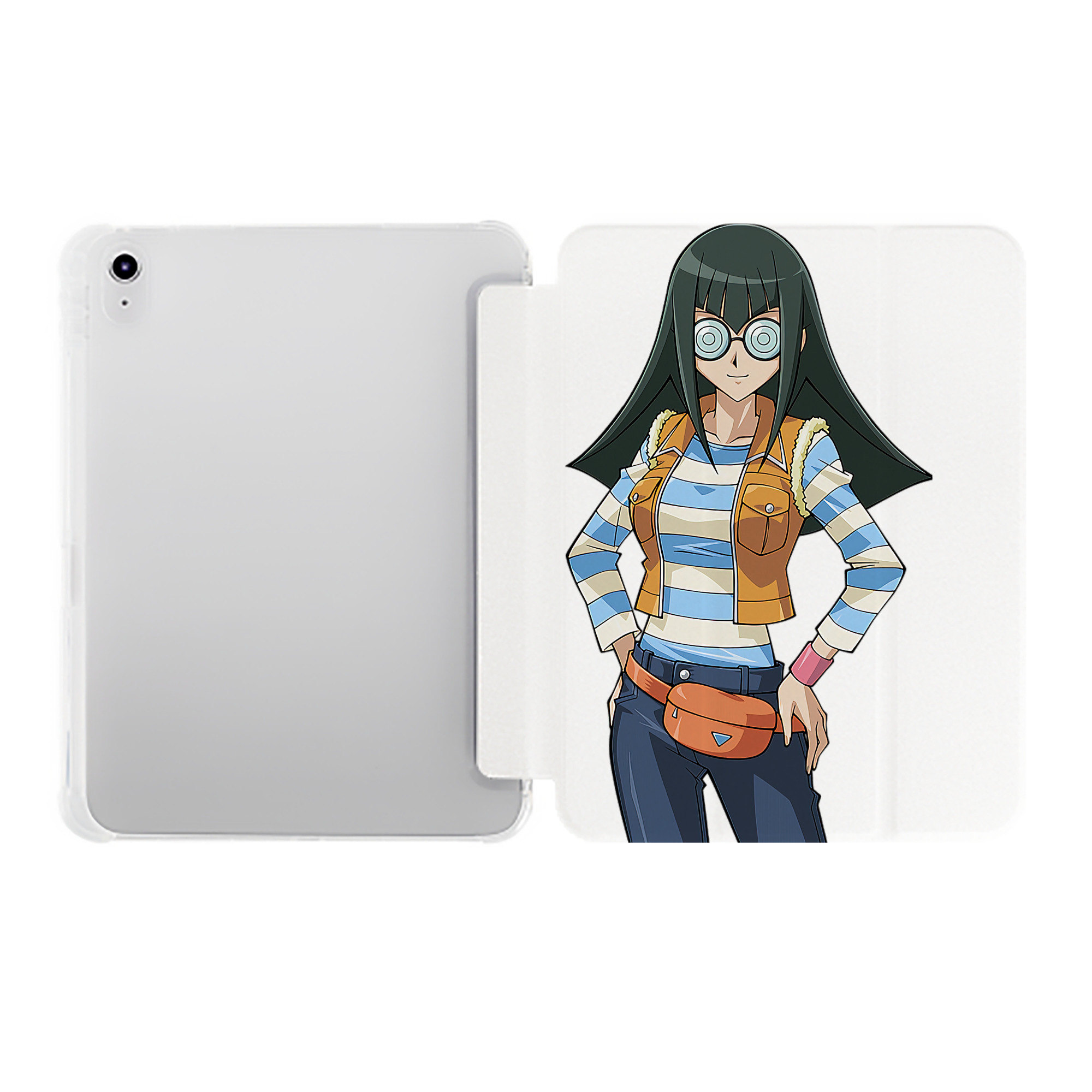（画像用） 遊☆戯☆王 Yu-Gi-Oh! IPad ケース ペン収納付き 三つ折りスタンド PUレザー×シリコン 対応機種9.5/10.5/10.9インチ